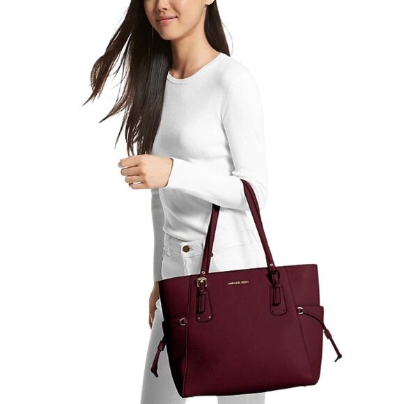 Michael Kors Burgundy Leather Tote Bag - Picture 7 of 7